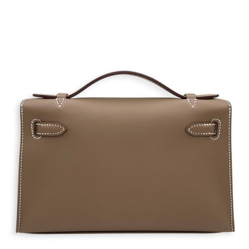 Kelly Pochette Etoupe in Swift Gold hardware