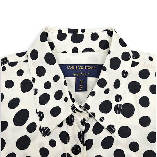 LV x YK Infinity Dots Blouse 38 White Ready-To-Wear in Silk CL2603-20100 3