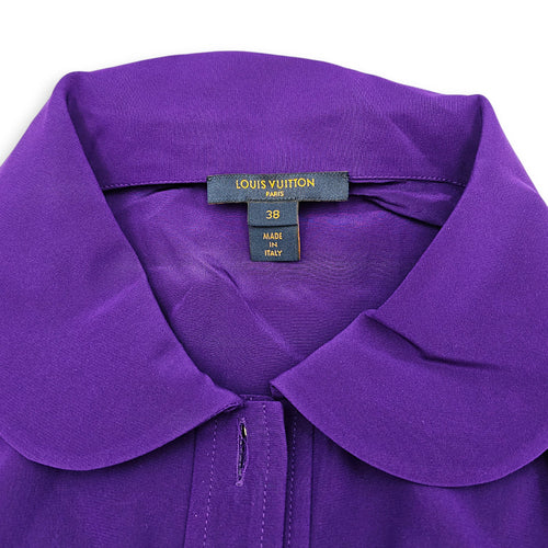 Puffy-Sleeved Blouse 38 Purple Ready-To-Wear in Silk CL2603-20108 3