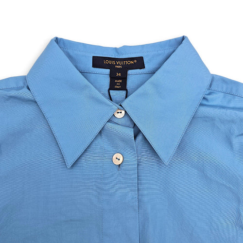 Long-Sleeved Blouse 34 Blue Ready-To-Wear in Cotton CL2603-20113 3