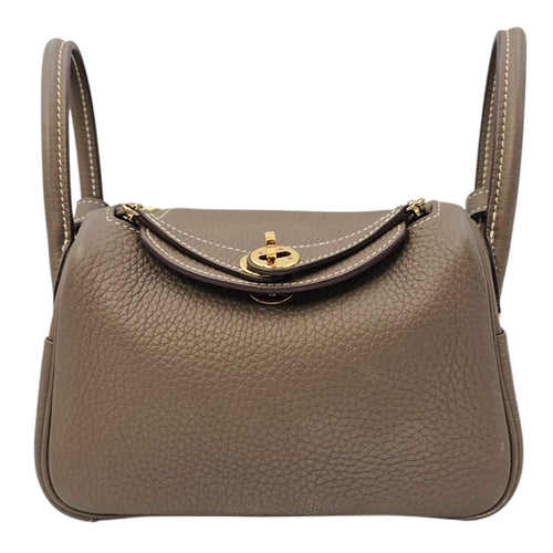 Lindy Mini Etoupe in Clemence Gold hardware