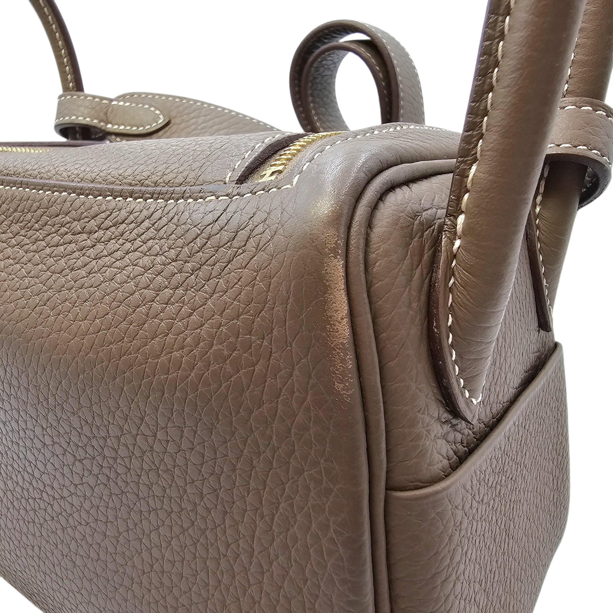 Lindy Mini Etoupe in Clemence Gold hardware