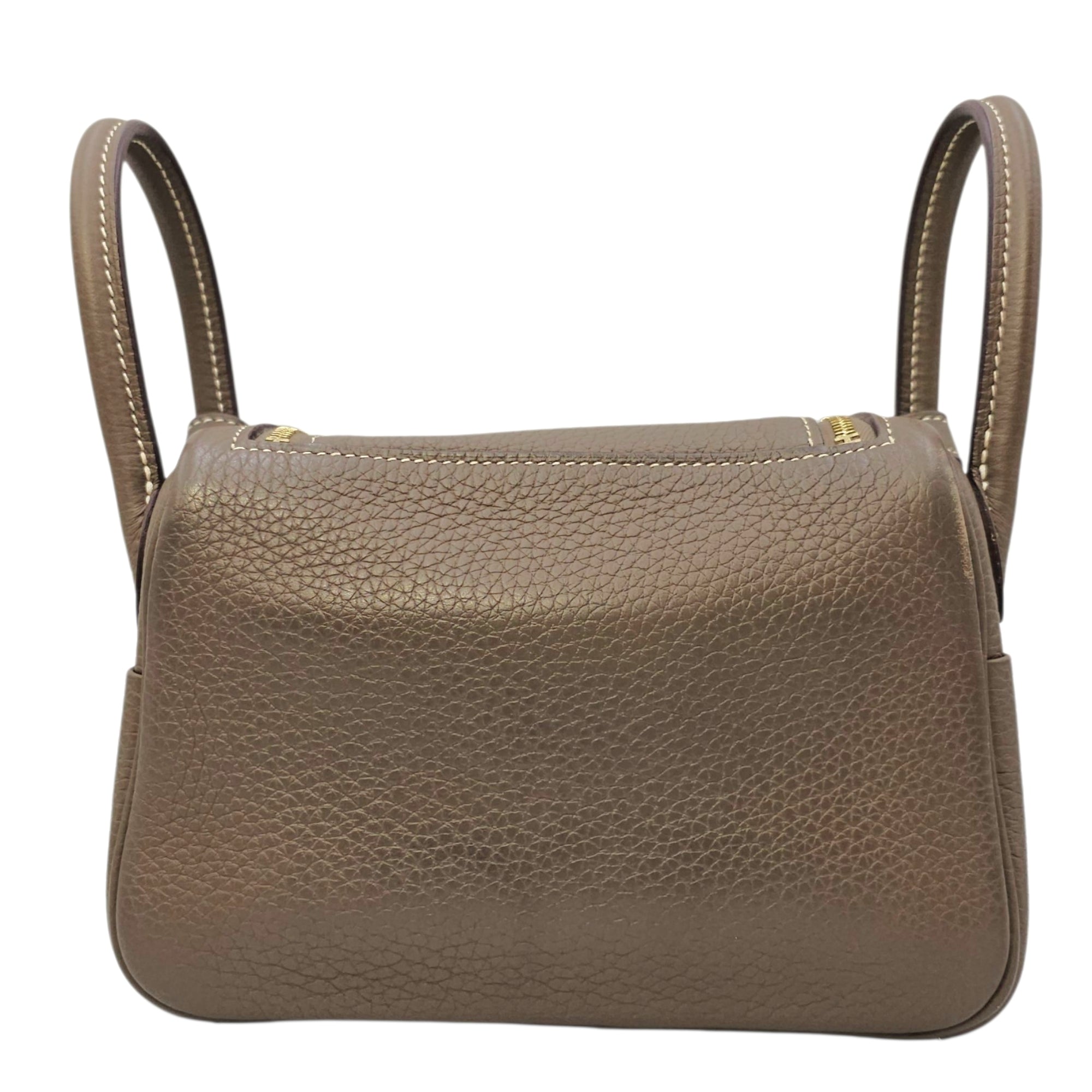 Lindy Mini Etoupe in Clemence Gold hardware