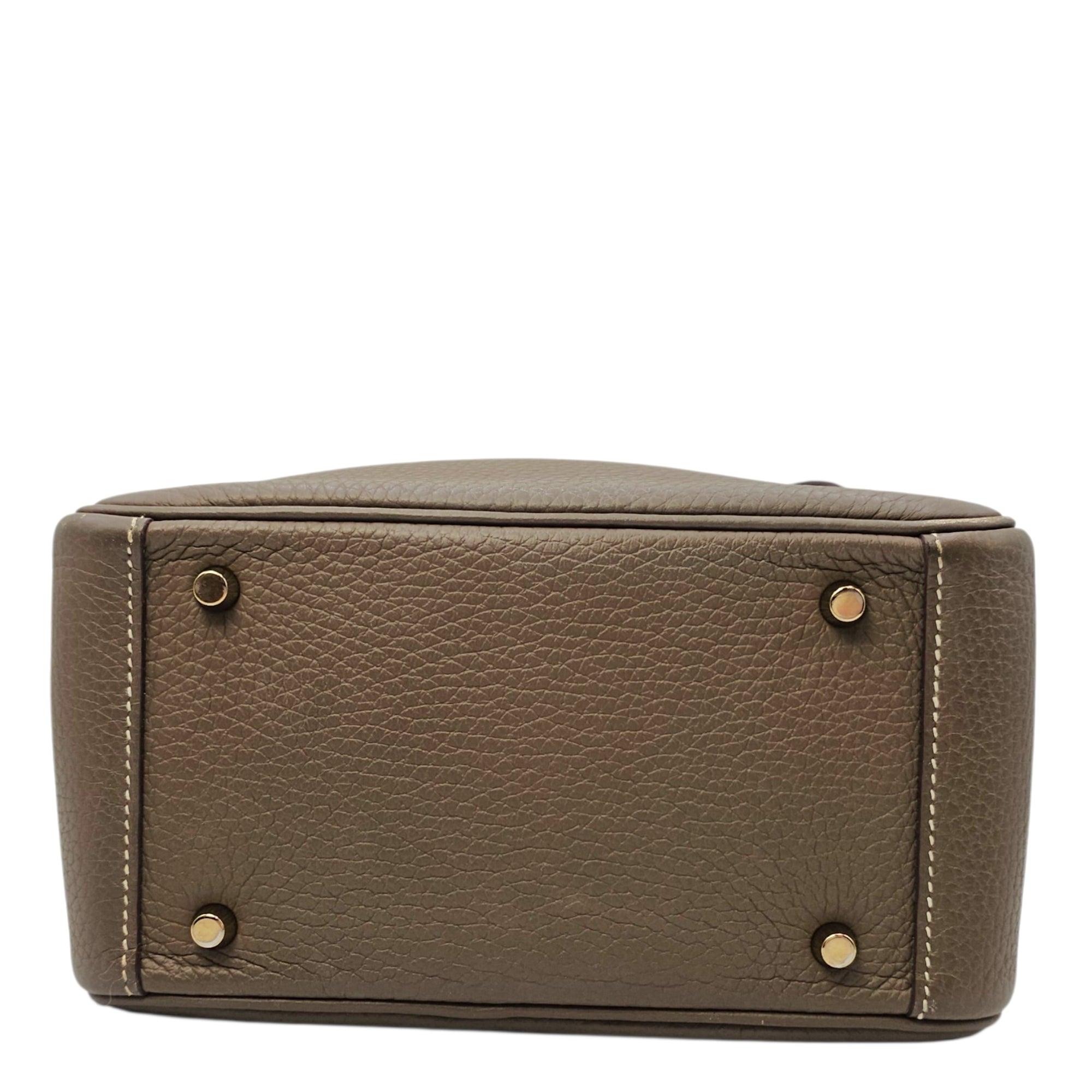 Lindy Mini Etoupe in Clemence Gold hardware