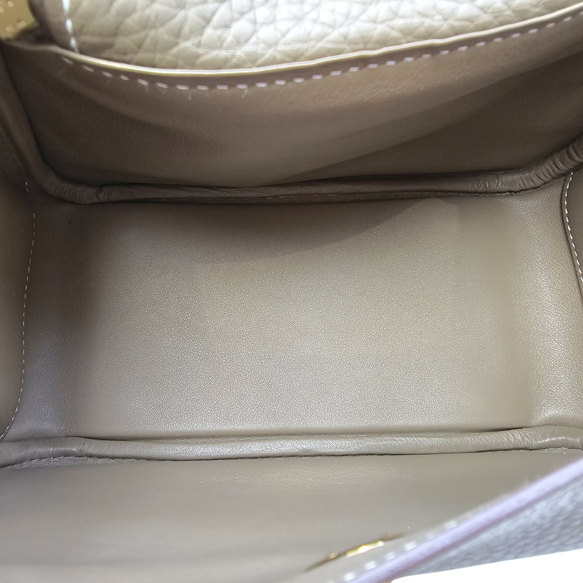 Lindy Mini Etoupe in Clemence Gold hardware