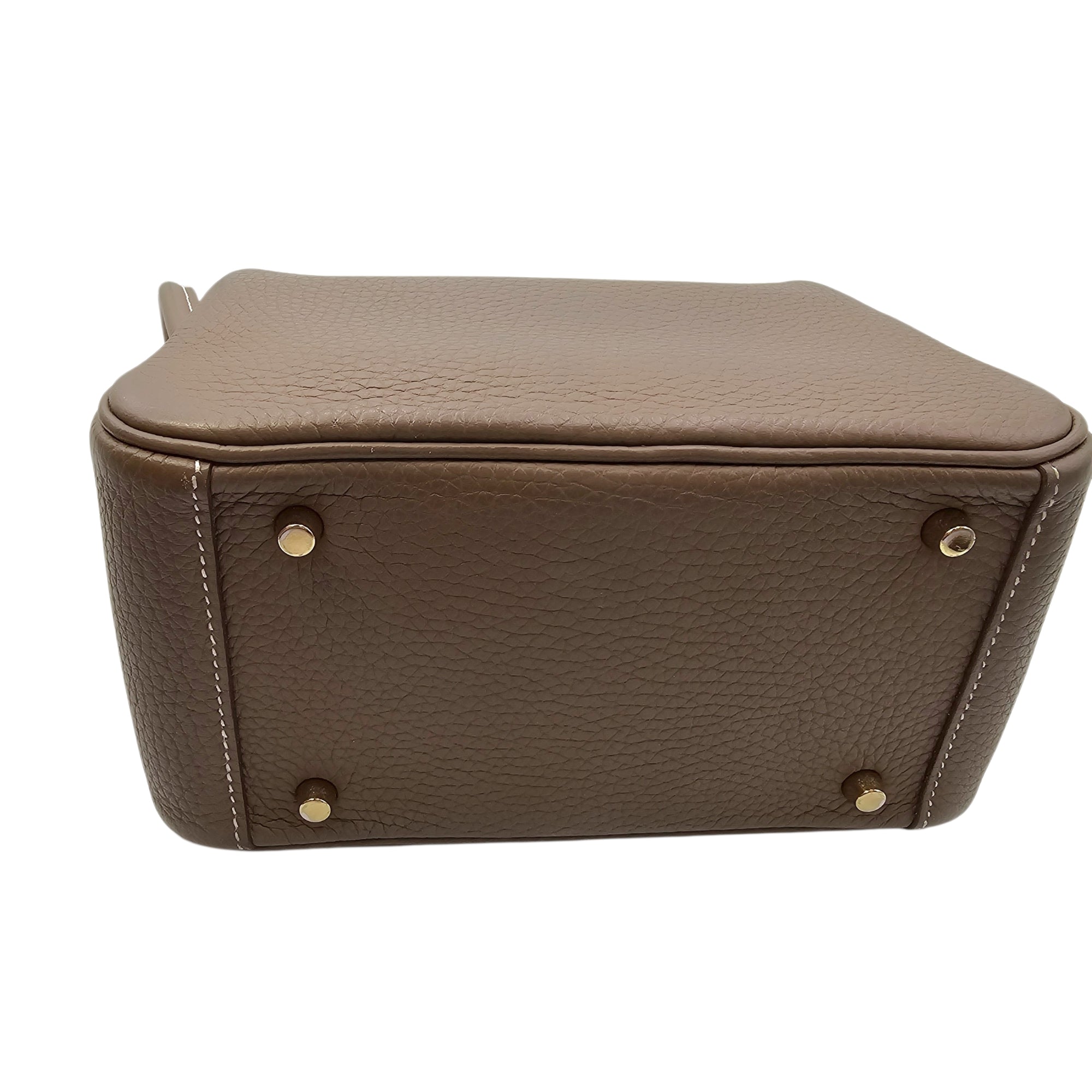 Lindy Mini Etoupe in Clemence Gold hardware