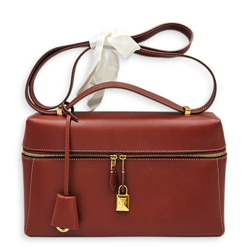 Extra Pocket L27 Brown Shoulder Bag in Calfskin Gold hardware CL2603-20128 1