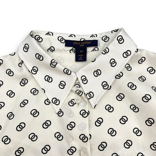 Monogram Long-Sleeved Shirt 34 White Ready-To-Wear in Silk CL2603-20134 3