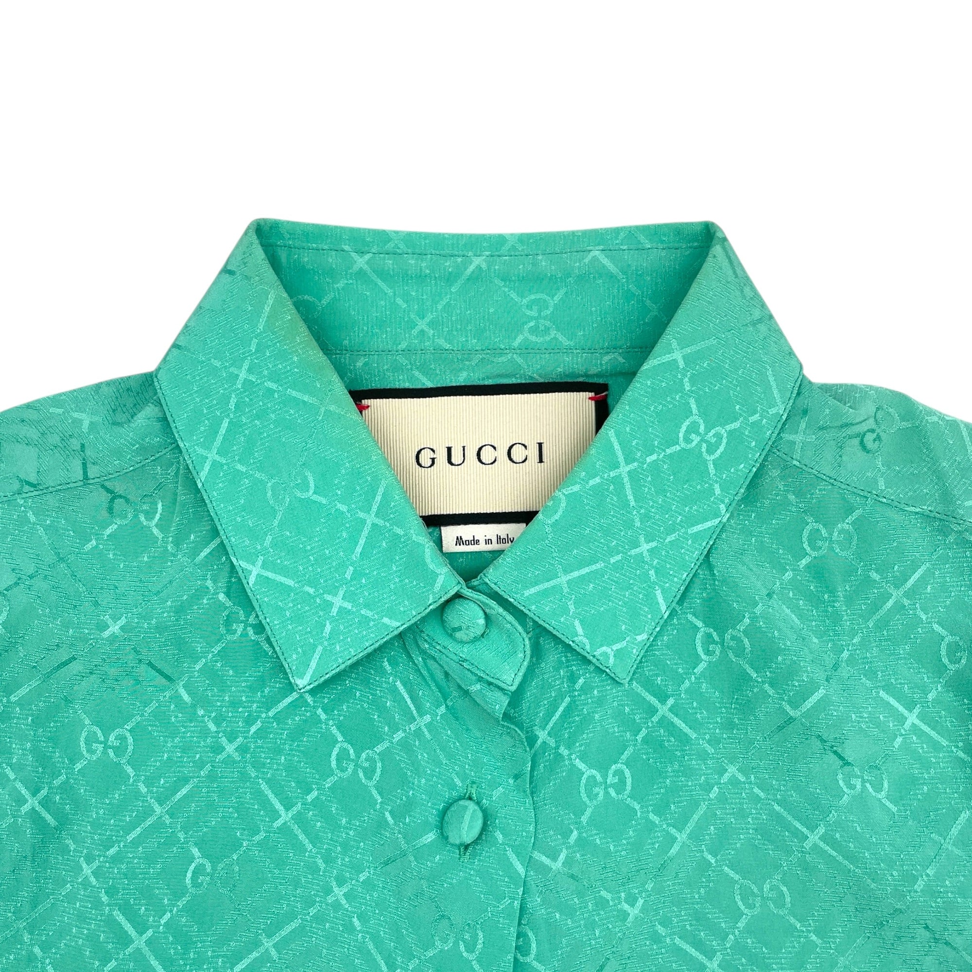 GG Logo Shirt 36 Mint Green Ready-To-Wear in Silk CL2603-20135 3