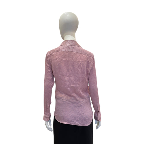 GG Logo Long-Sleeved Shirt 38 Lilac Ready-To-Wear in Silk CL2603-20143 2