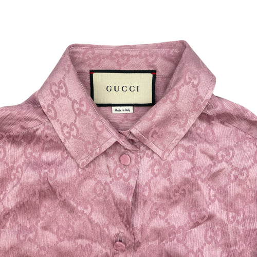 GG Logo Long-Sleeved Shirt 38 Lilac Ready-To-Wear in Silk CL2603-20143 3
