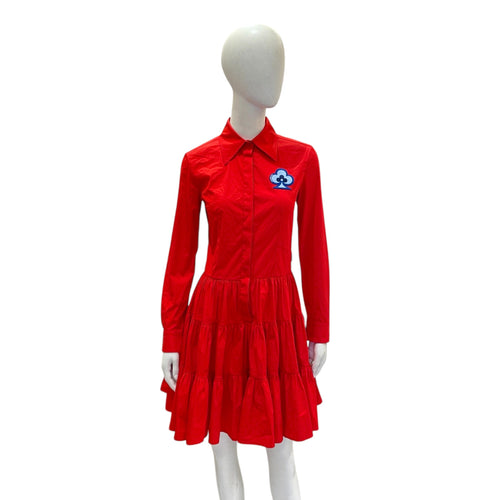 Poplin Mini Shirt Dress 34 Red Ready-To-Wear in Cotton CL2603-20145 1