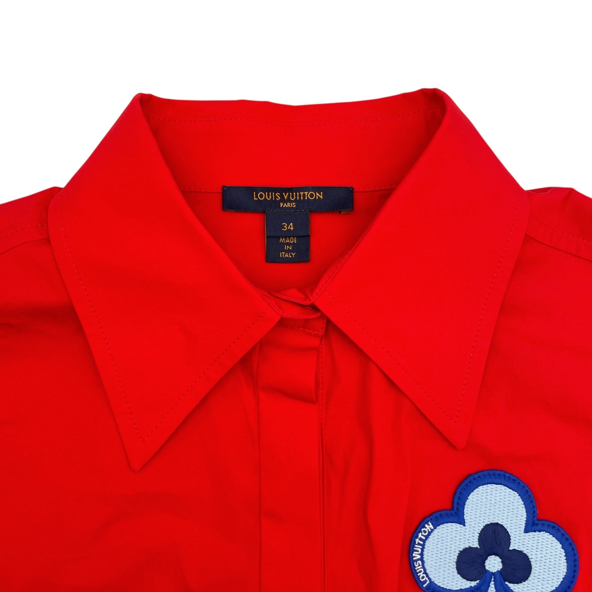 Poplin Mini Shirt Dress 34 Red Ready-To-Wear in Cotton CL2603-20145 3
