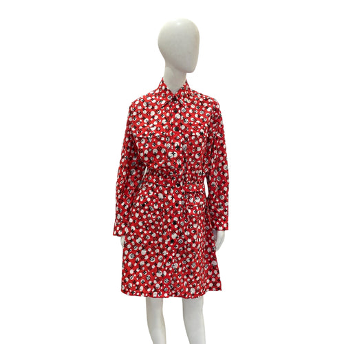 LV x YK Monogram Infinity Dots Shirt Dress 34 Red Ready-To-Wear in Cotton CL2603-20147 1