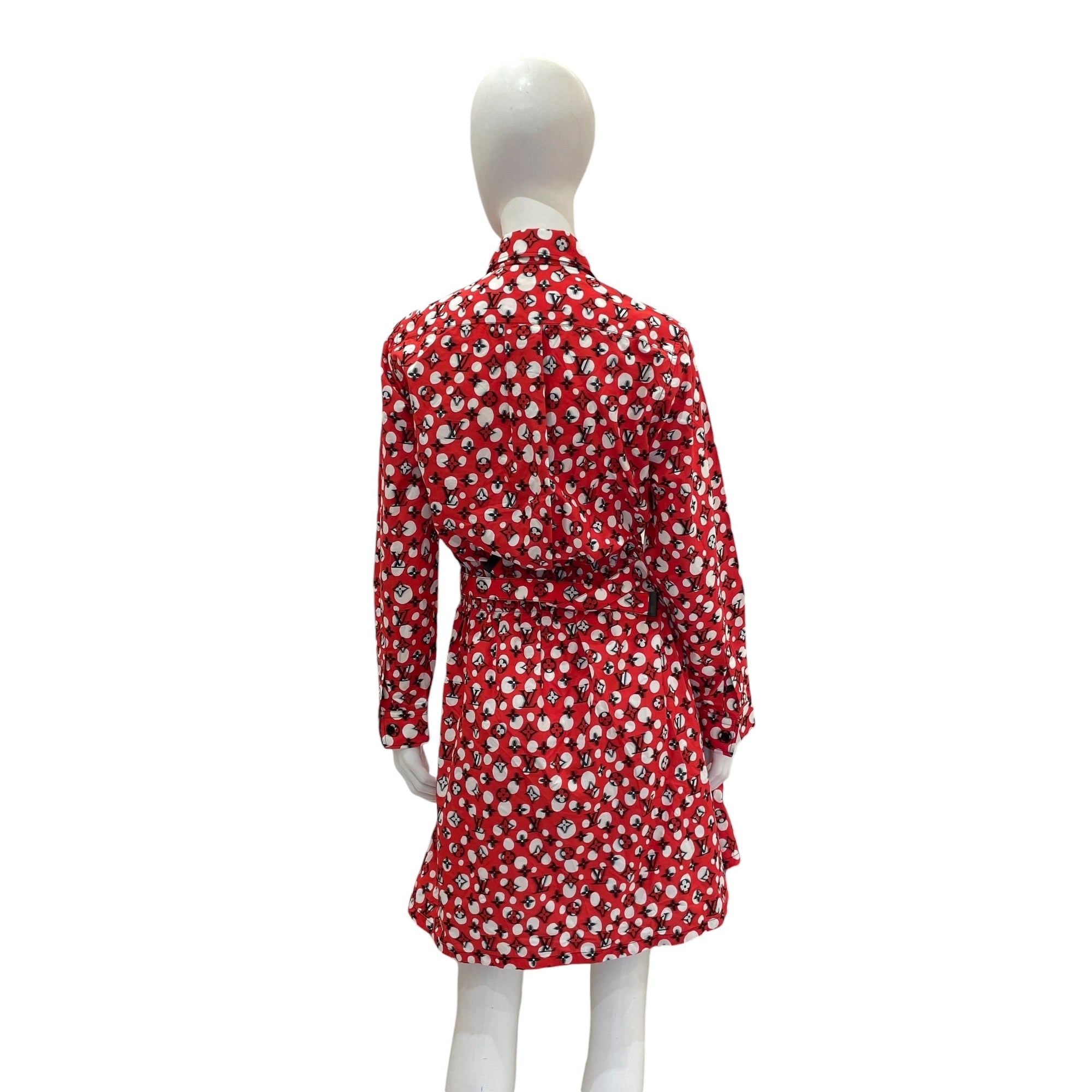 LV x YK Monogram Infinity Dots Shirt Dress 34 Red Ready-To-Wear in Cotton CL2603-20147 2