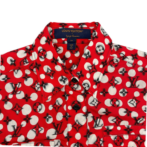 LV x YK Monogram Infinity Dots Shirt Dress 34 Red Ready-To-Wear in Cotton CL2603-20147 3