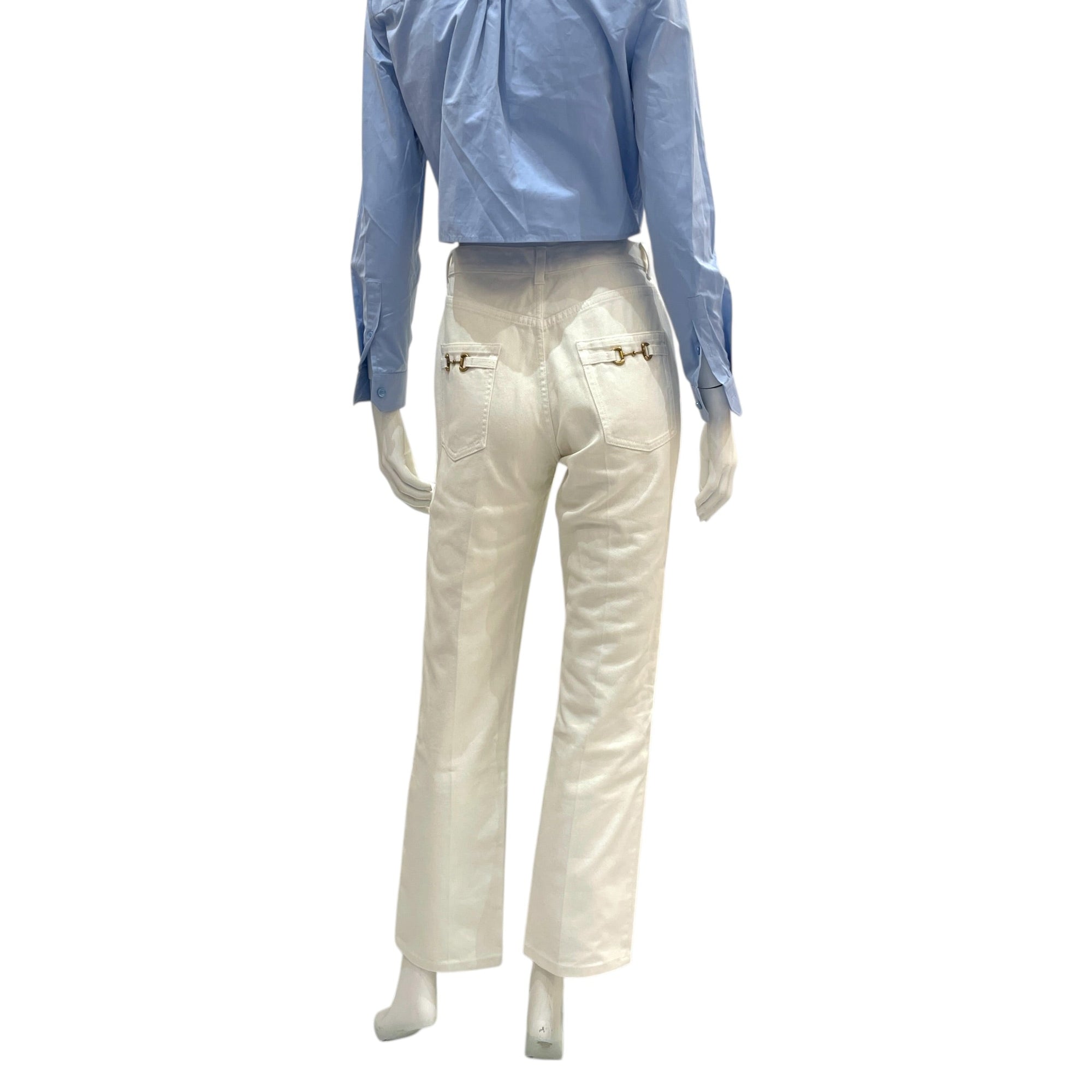 Straight Cut Jeans 24 White Ready-To-Wear in Cotton CL2603-20148 2