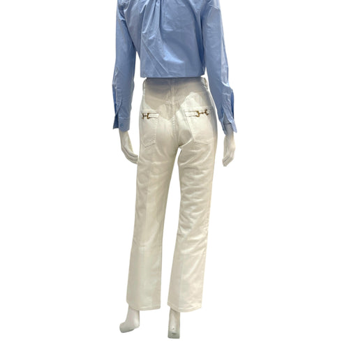Straight Cut Jeans 24 White Ready-To-Wear in Cotton CL2603-20148 2