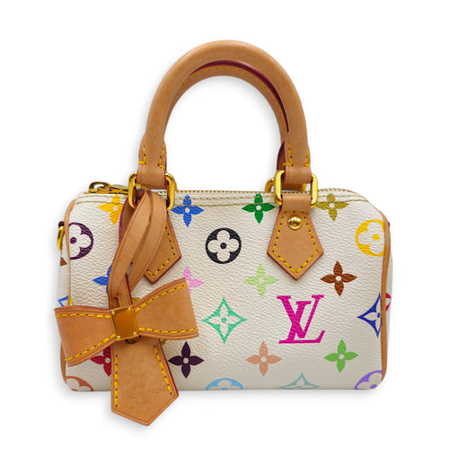 LV x TM Speedy Nano White Crossbody Bag in Monogram Coated Canvas Gold hardware CL2603-20168 1