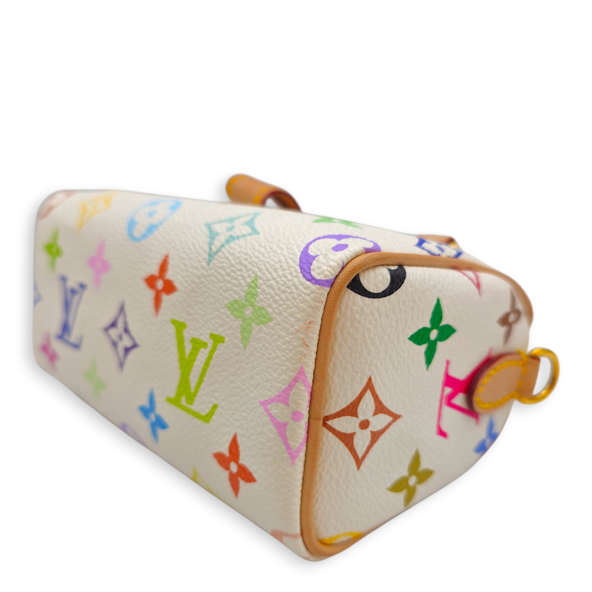 LV x TM Speedy Nano White Crossbody Bag in Monogram Coated Canvas Gold hardware CL2603-20168 8