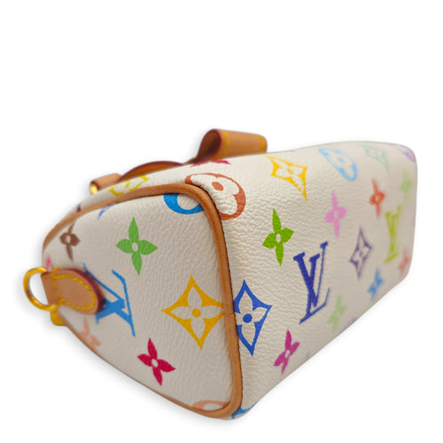 LV x TM Speedy Nano White Crossbody Bag in Monogram Coated Canvas Gold hardware CL2603-20168 6