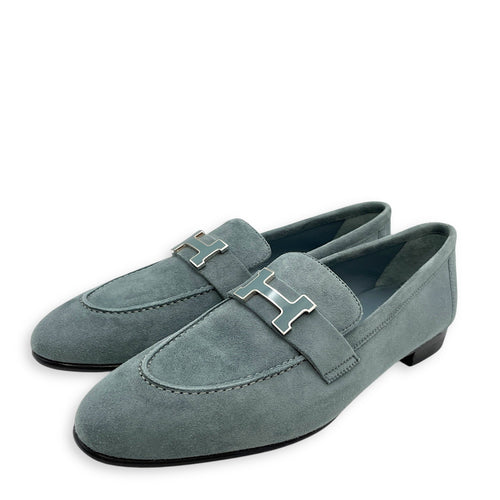 Paris 37.5 Gris Antarctique  Loafers in Suede Leather Enamel hardware CL2603-20177 2