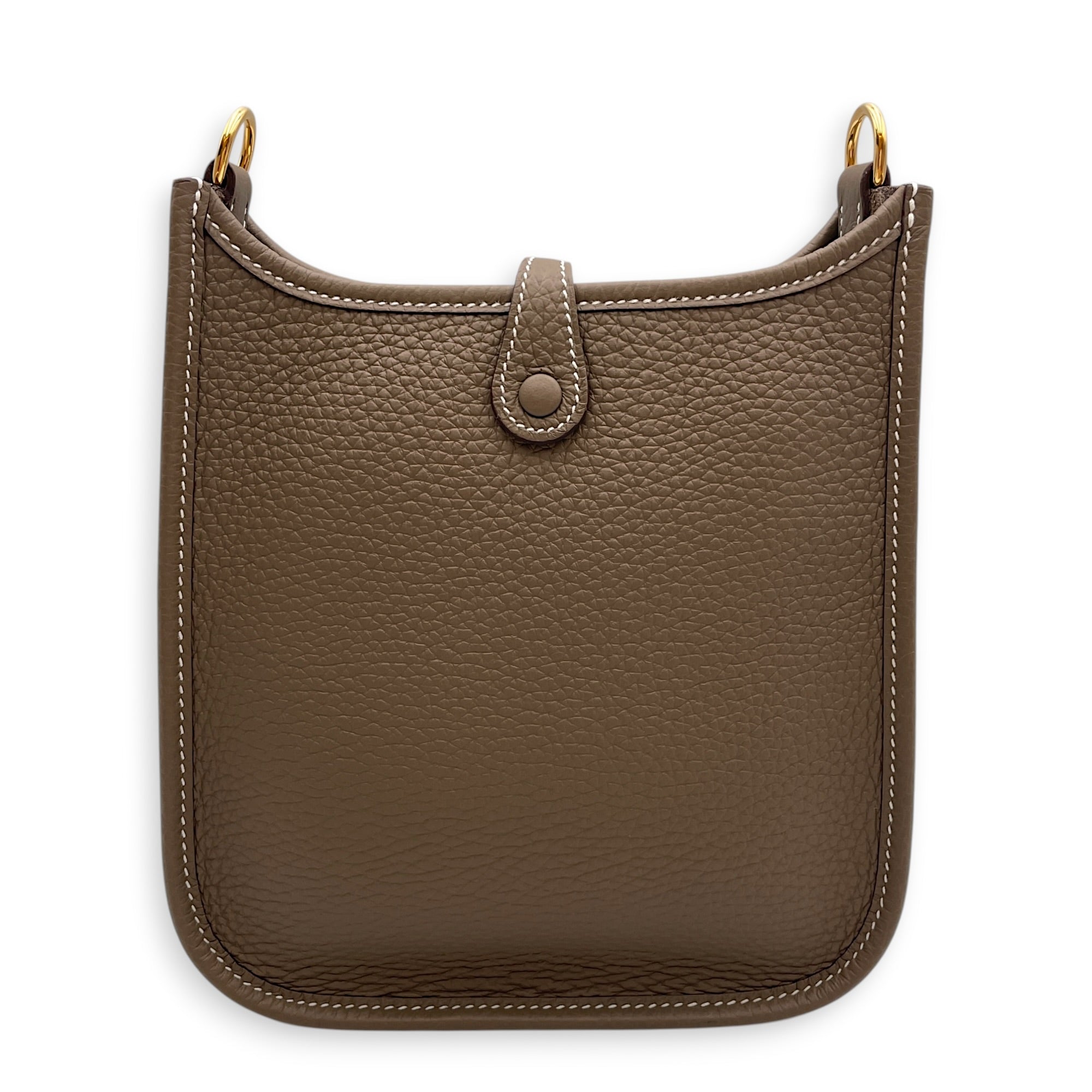 Evelyne Mini Etoupe in Clemence Gold hardware