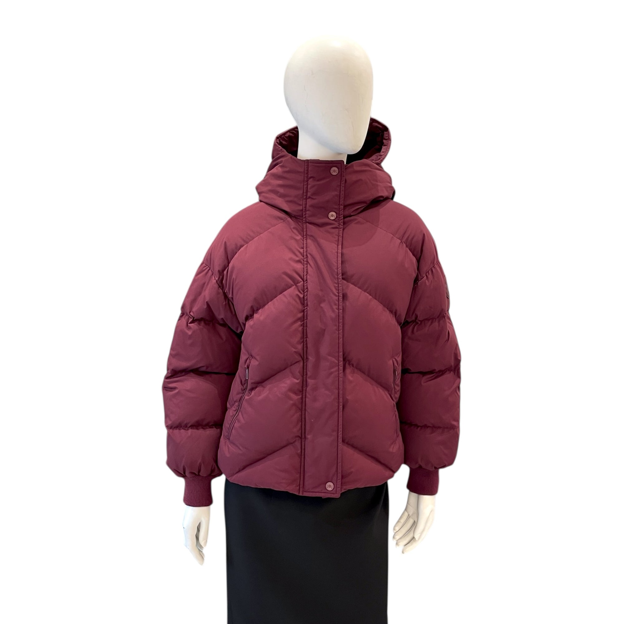 Puffer Jacket Size 34 Red Ready-To-Wear Silver hardware