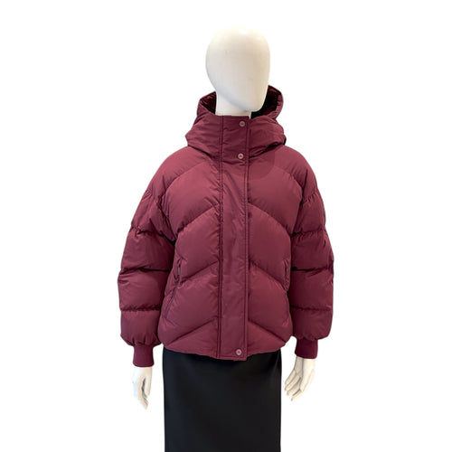 Puffer Jacket Size 34 Red Ready-To-Wear Silver hardware