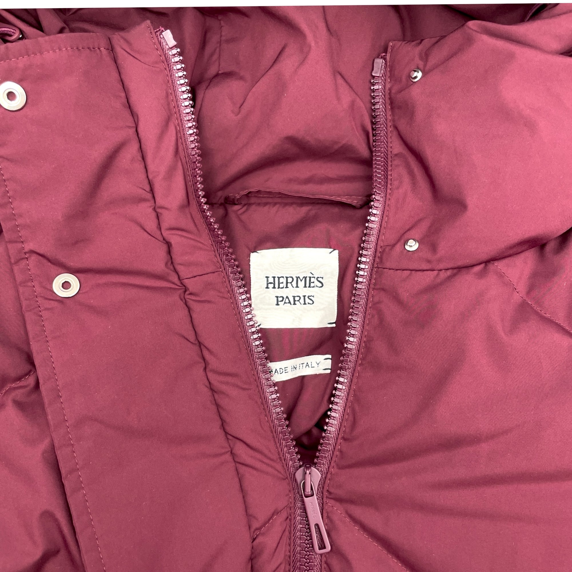 Puffer Jacket Size 34 Red Ready-To-Wear Silver hardware