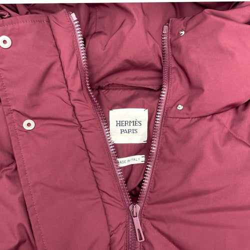 Puffer Jacket Size 34 Red Ready-To-Wear Silver hardware