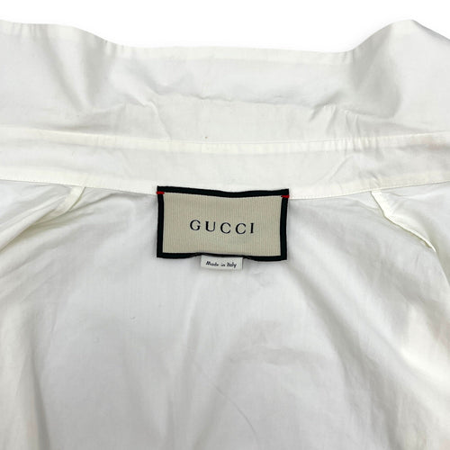 Gucci White Cotton Blouse with Peplum Hem Size 38 White Ready-To-Wear CL2603-20200 3