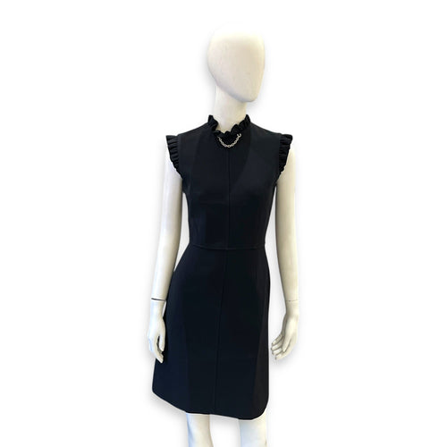 Ruffles Sleeve Dress Size 34 Black Ready-To-Wear in Wool CL2603-20206 1