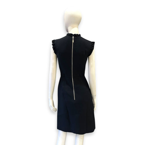 Ruffles Sleeve Dress Size 34 Black Ready-To-Wear in Wool CL2603-20206 2