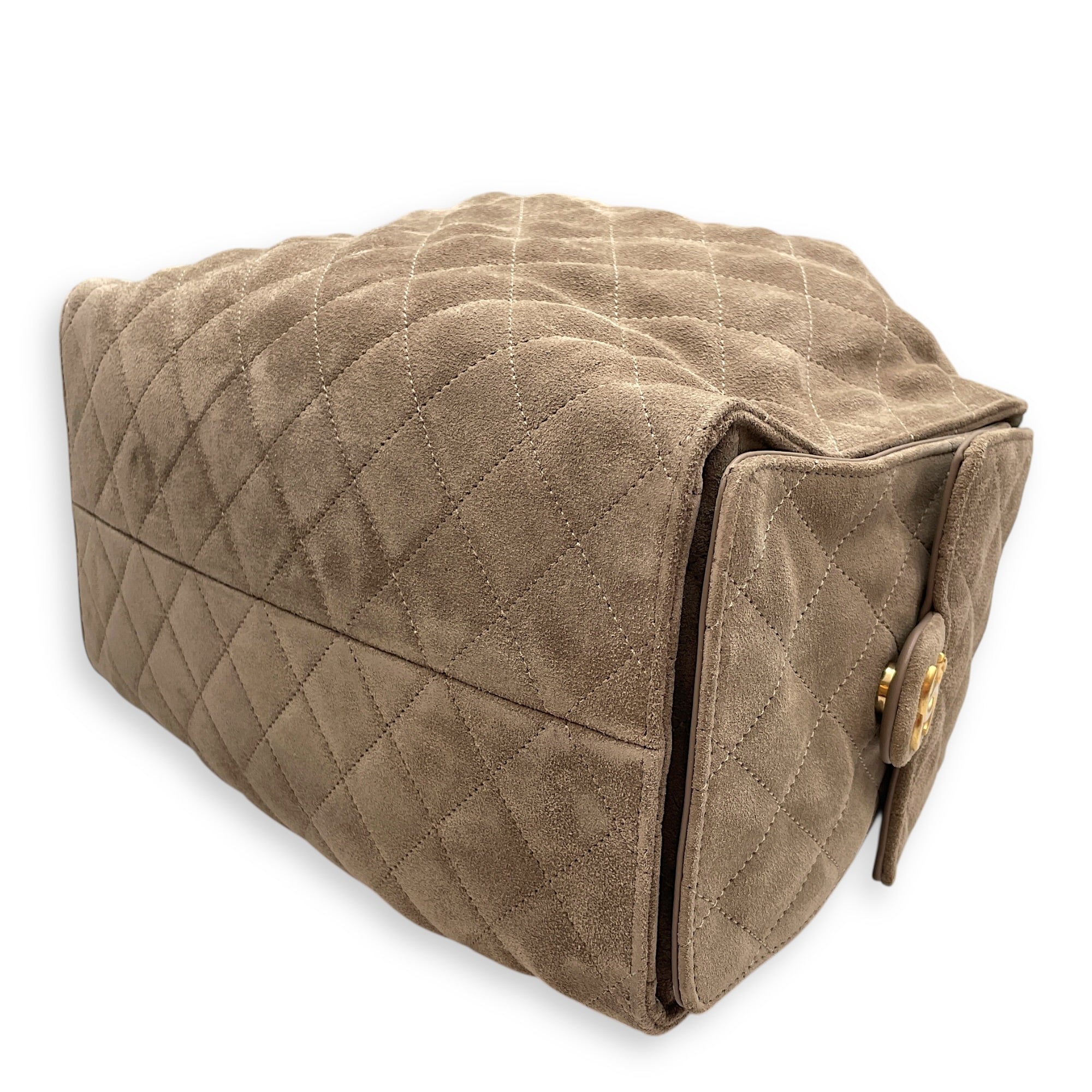 C25 Medium Brown Shoulder Bag in Suede Leather Gold hardware CL2603-20212 8