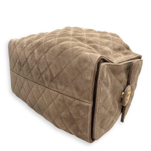 C25 Medium Brown Shoulder Bag in Suede Leather Gold hardware CL2603-20212 8