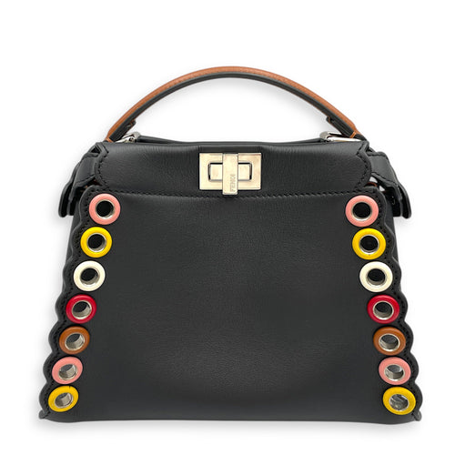 Eyelet Trim Mini Peekaboo Black Top Handle Bag in Calfskin Silver hardware CL2603-20217 1
