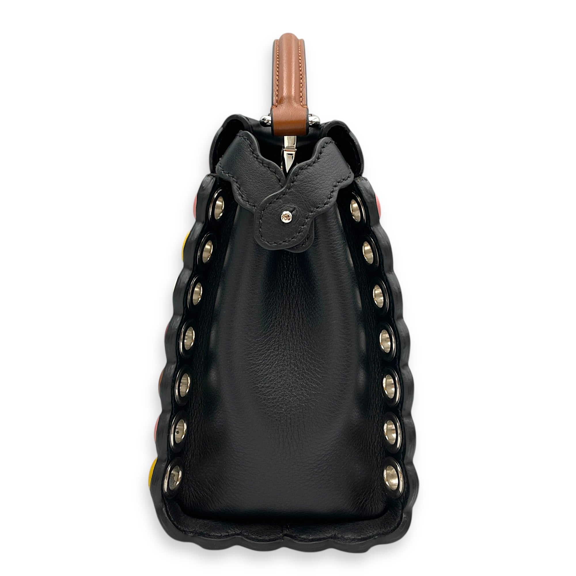 Eyelet Trim Mini Peekaboo Black Top Handle Bag in Calfskin Silver hardware CL2603-20217 3