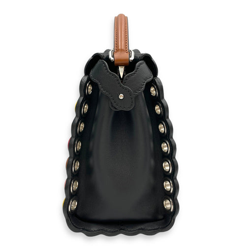 Eyelet Trim Mini Peekaboo Black Top Handle Bag in Calfskin Silver hardware CL2603-20217 4