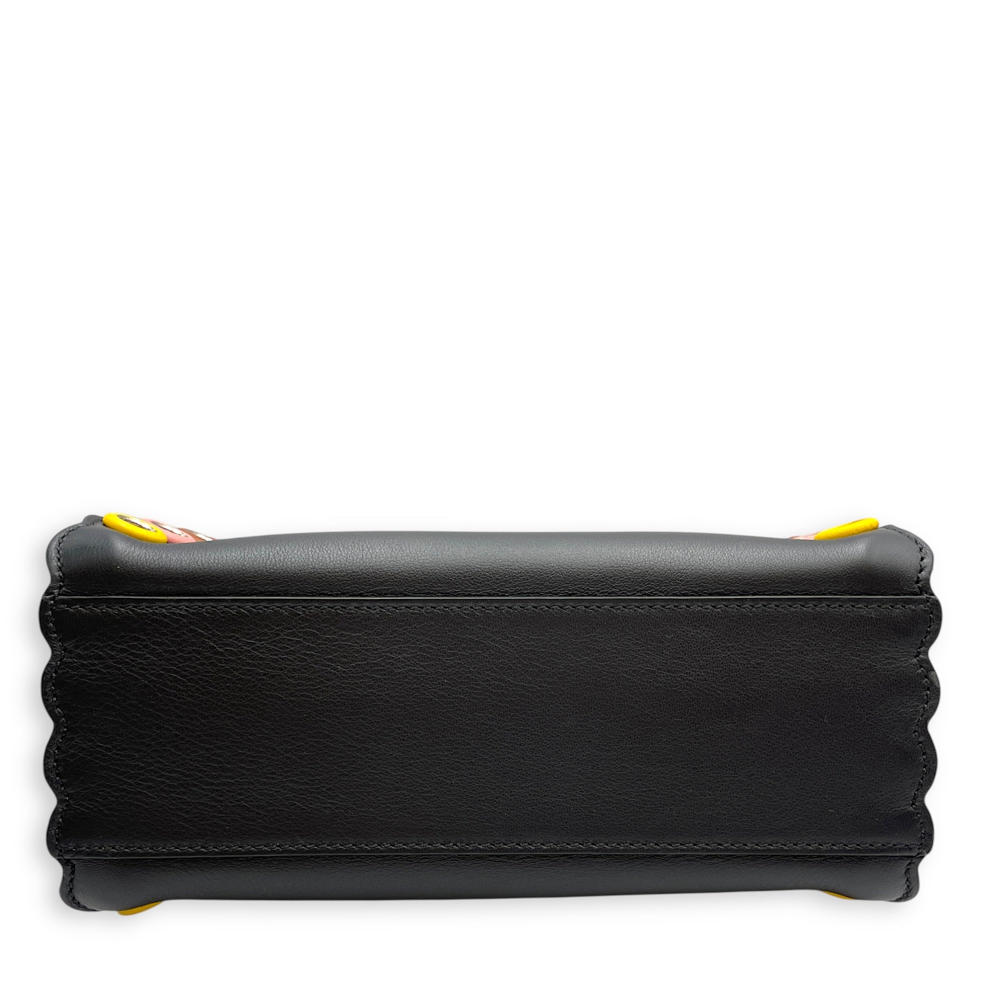 Eyelet Trim Mini Peekaboo Black Top Handle Bag in Calfskin Silver hardware CL2603-20217 5