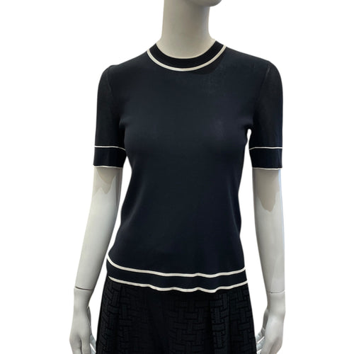 Short-Sleeved T Shirt with Back Zipper XS Black Ready-To-Wear in Viscose CL2603-20218 1