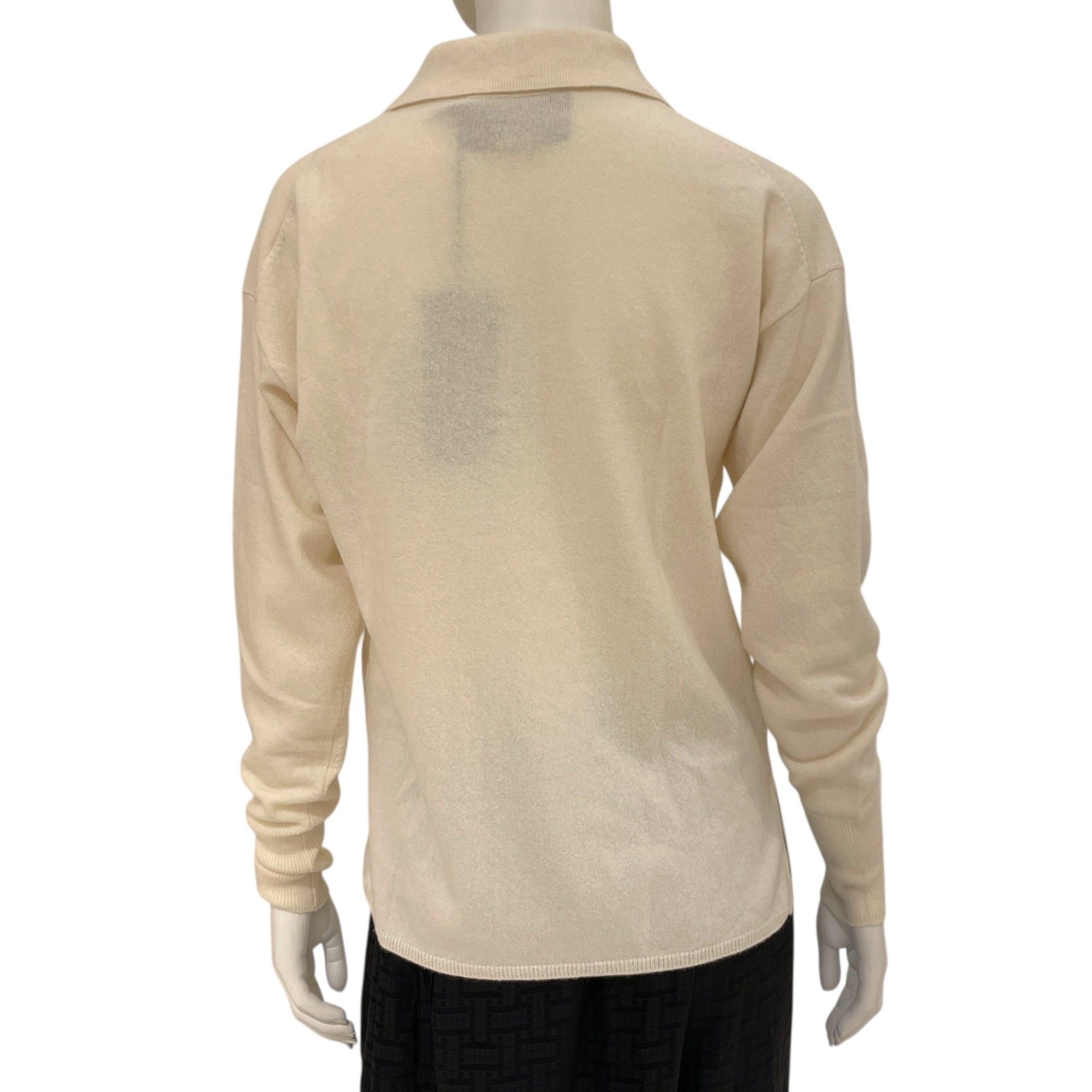 Long Sleeved Knit Shirt XS Beige Ready-To-Wear in Polyester Gold hardware CL2603-20221 2