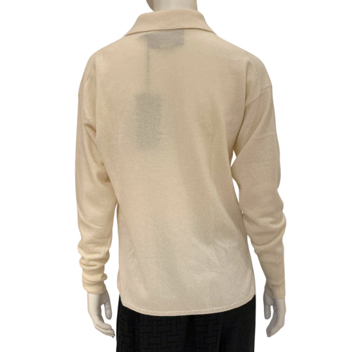 Long Sleeved Knit Shirt XS Beige Ready-To-Wear in Polyester Gold hardware CL2603-20221 2