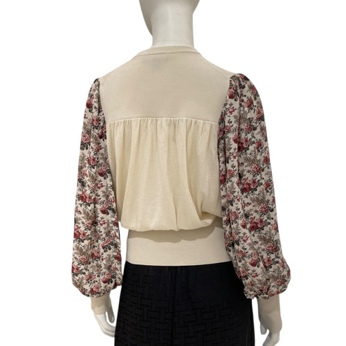 Flora Long-Sleeved Blouse XS Beige Ready-To-Wear in Wool/Cashmere CL2603-20235 2