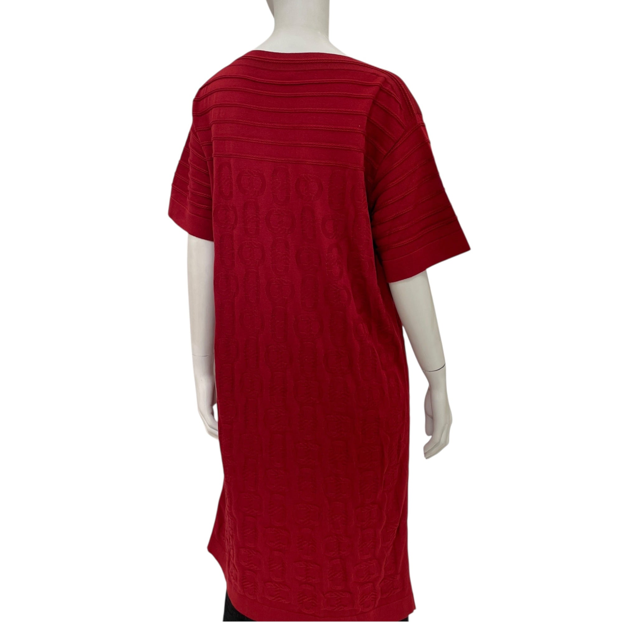 Chaine d’Ancre Short-Sleeved Knit Dress 36 Red Ready-To-Wear in Silk/Cotton CL2603-20249 2