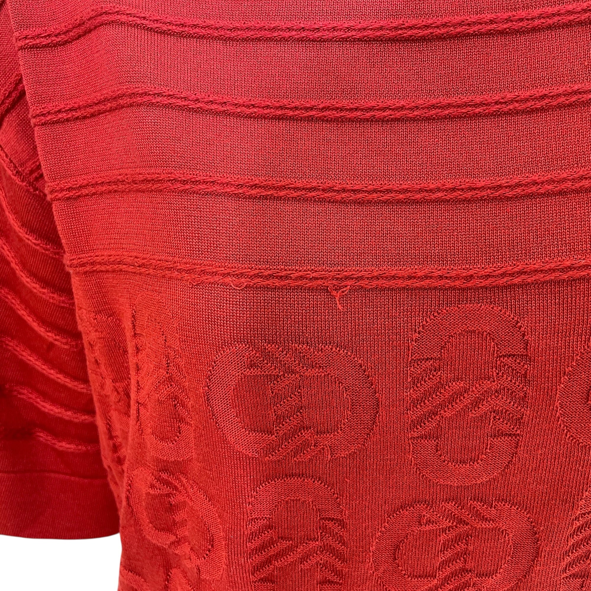 Chaine d’Ancre Short-Sleeved Knit Dress 36 Red Ready-To-Wear in Silk/Cotton CL2603-20249 3