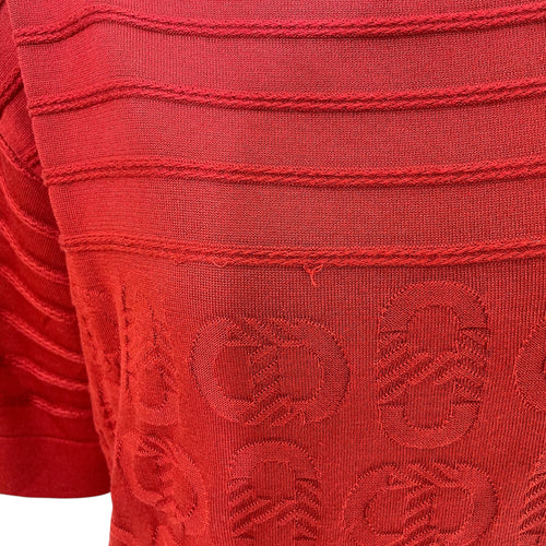 Chaine d’Ancre Short-Sleeved Knit Dress 36 Red Ready-To-Wear in Silk/Cotton CL2603-20249 3