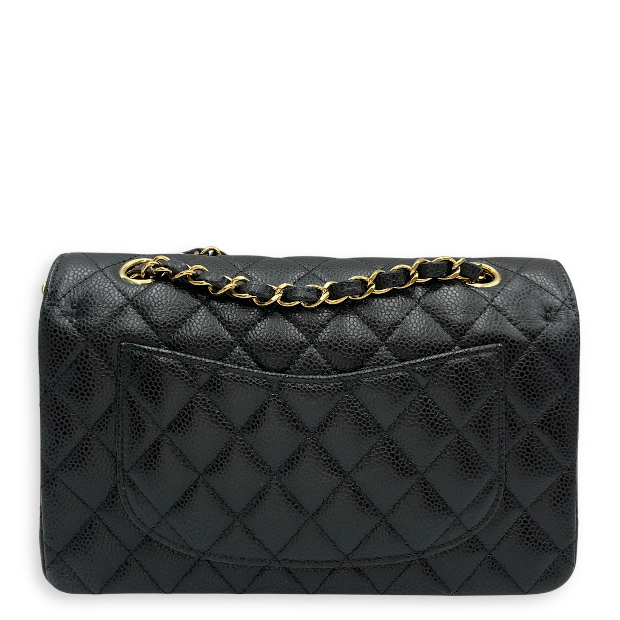 Quilted Classic Flap (Double Flap) Small Black Shoulder Bag in Caviar Leather Gold hardware CL2603-20269 2