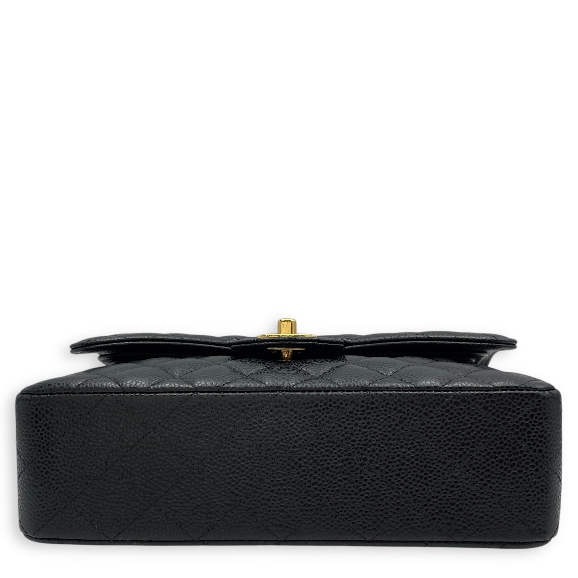 Quilted Classic Flap (Double Flap) Small Black Shoulder Bag in Caviar Leather Gold hardware CL2603-20269 5