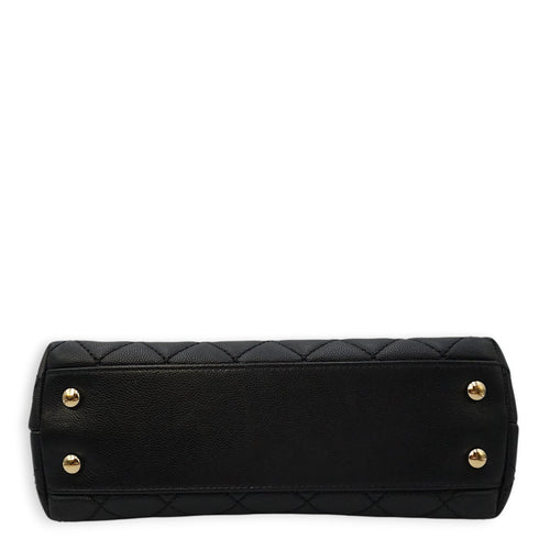 Coco Top Handle with Lizard Leather Small Black in Caviar Leather Gold hardware CL2603-20270 10